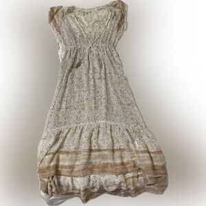 Lovestitch Cream and Gold Floral Dress